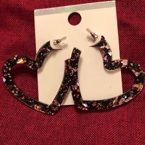 Beautiful acrylic heart earrings